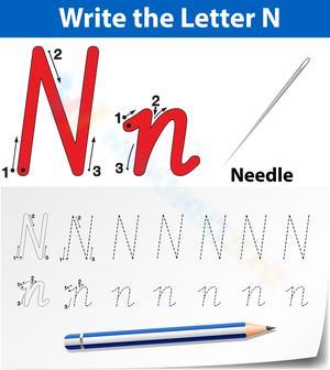 Letter N Worksheet - Printable Tracing Practice