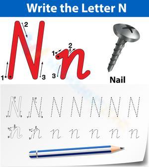 N is for Nail! Construction Tracing Fun