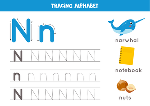 Tracing Letter N Worksheet - Printable PDF