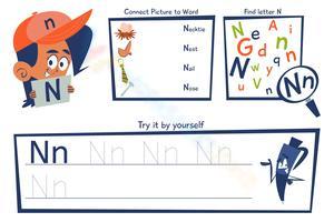 Find and Trace Letter N Worksheet