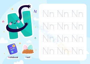 Letter N Tracing Worksheet