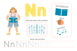 Circle and Trace Letter N Worksheet
