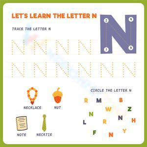 Let's Learn the Letter N: Handwriting Worksheet