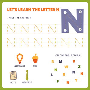Let's Learn the Letter N: Handwriting Worksheet