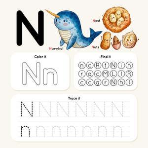 Color, Find, and Trace the Letter N