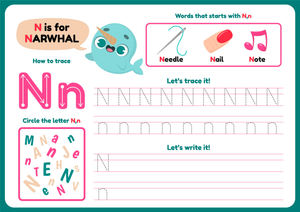 Essential Letter N Tracing Worksheet | Grade 1