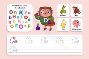 Find and Trace Cursive Letter O Worksheet