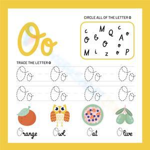 Circle and Trace the Cursive Letter O