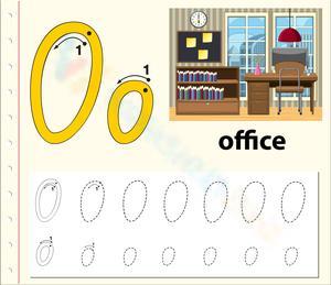 Letter O Tracing Worksheet: O is for Office