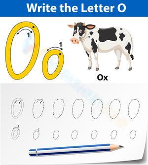 O is for Ox! Fun Letter Tracing Worksheet