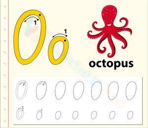 Octopus Letter O Tracing