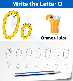 O is for Orange Juice! Tracing Fun