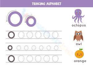 Letter O Tracing Alphabet Worksheet