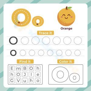 Letter O: Trace, Find and Color