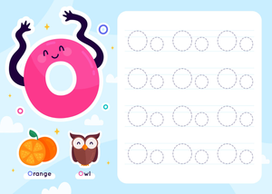 Tracing Letter OO Practice Worksheet