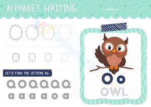 Letter O Writing Practice with Owl