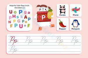 Cursive Writing Practice-Letter P