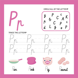 Circle and Trace Cursive P Worksheet