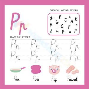 Circle and Trace Cursive P Worksheet