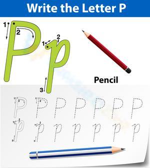 Letter P Worksheet: P is for Pencil