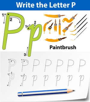 Letter P Worksheet: P is for Paintbrush
