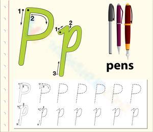 Letter P Worksheet: P is for Pens