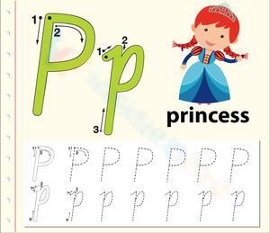 Letter P Worksheet: P is for Princess