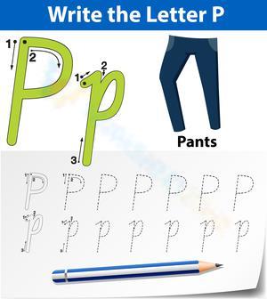 Letter P Worksheet: P is for Pants