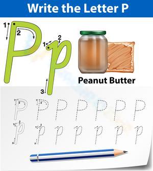 Letter P: Peanut Butter Worksheet