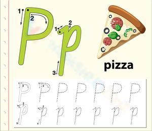 Letter P Worksheet: P is for Pizza