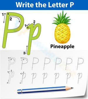 P is for Pineapple! Tropical Tracing Fun