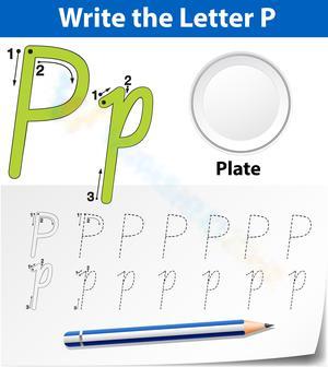 Letter P Tracing Worksheet for Preschoolers 