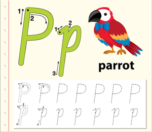 Printable Letter P Tracing Worksheet | Grade K