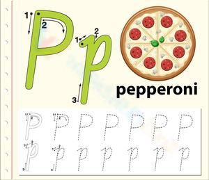  Letter P Tracing: Pepperoni Pizza!
