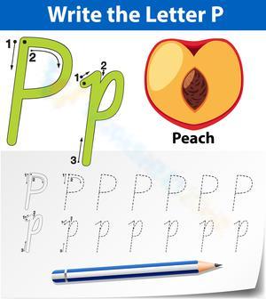 Handwriting Practice with Letter P 