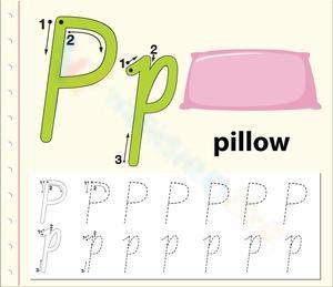 Tracing Letter P Worksheet with Pillow