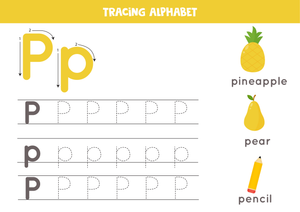 Colorful Activities for Tracing Letter P 