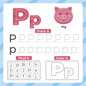 Letter P: Trace, Find, and Color