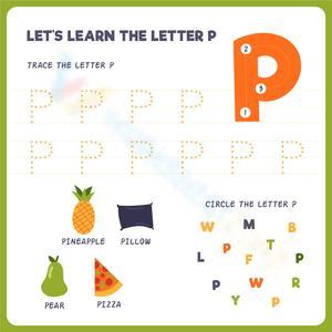 Printable Letter P Tracing Worksheet | Grade K