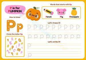 How to Trace Letter PP Worksheet