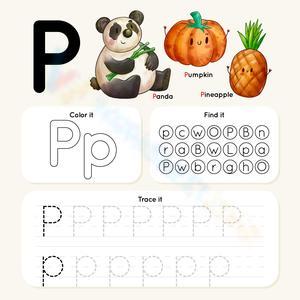 Letter PP: Color, Find and Trace