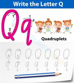 Q is for Quadruplets Worksheet