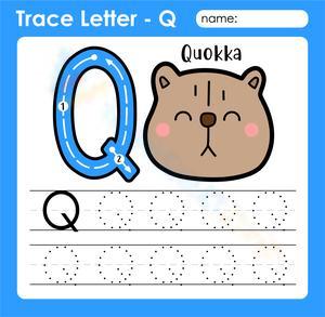 Trace the Letter Q Worksheet