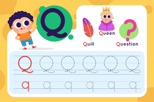 Practice Exercises-Tracing Letter Q 