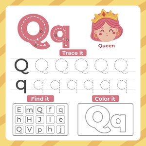 Letter Q: Trace, Find, and Color Worksheet