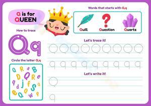 Trace and Write Letter Q Worksheet