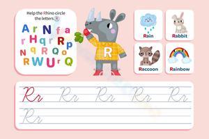 Practice Writing the Letter R in Cursive 