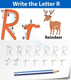 Letter R Writing Practice for Kids 