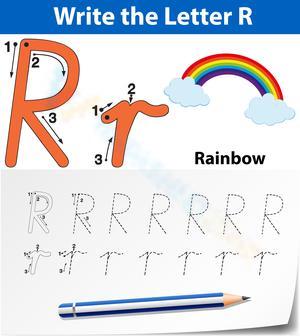 Rainbow Writing! Letter R Tracing Fun