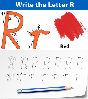 R is for Red Worksheet